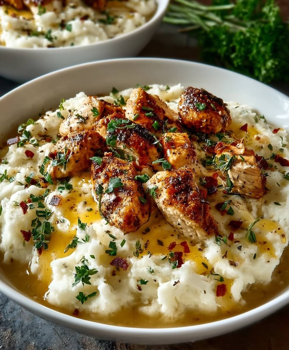Chicken Mashed Potato Bowls