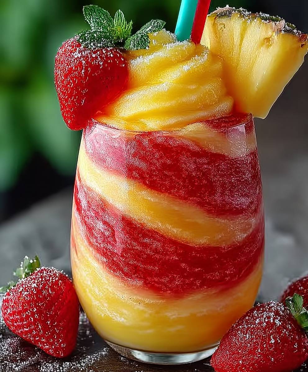 Pineapple Strawberry Slushies
