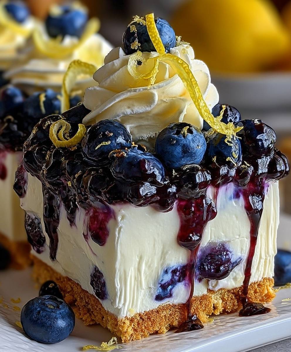 No-Bake Lemon Blueberry Cake