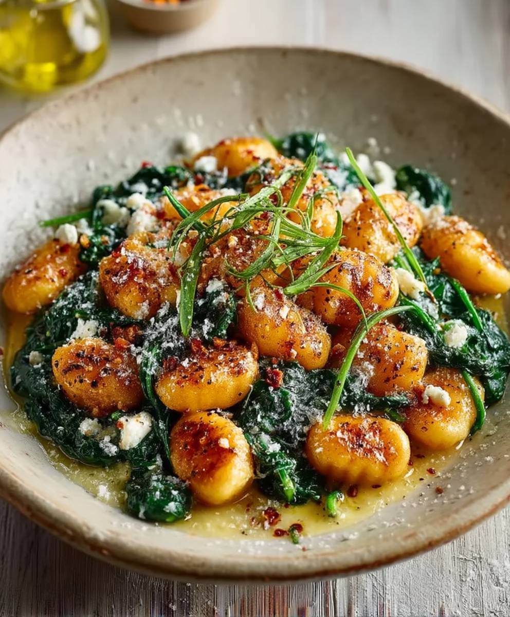 Creamy Gnocchi with Spinach Feta