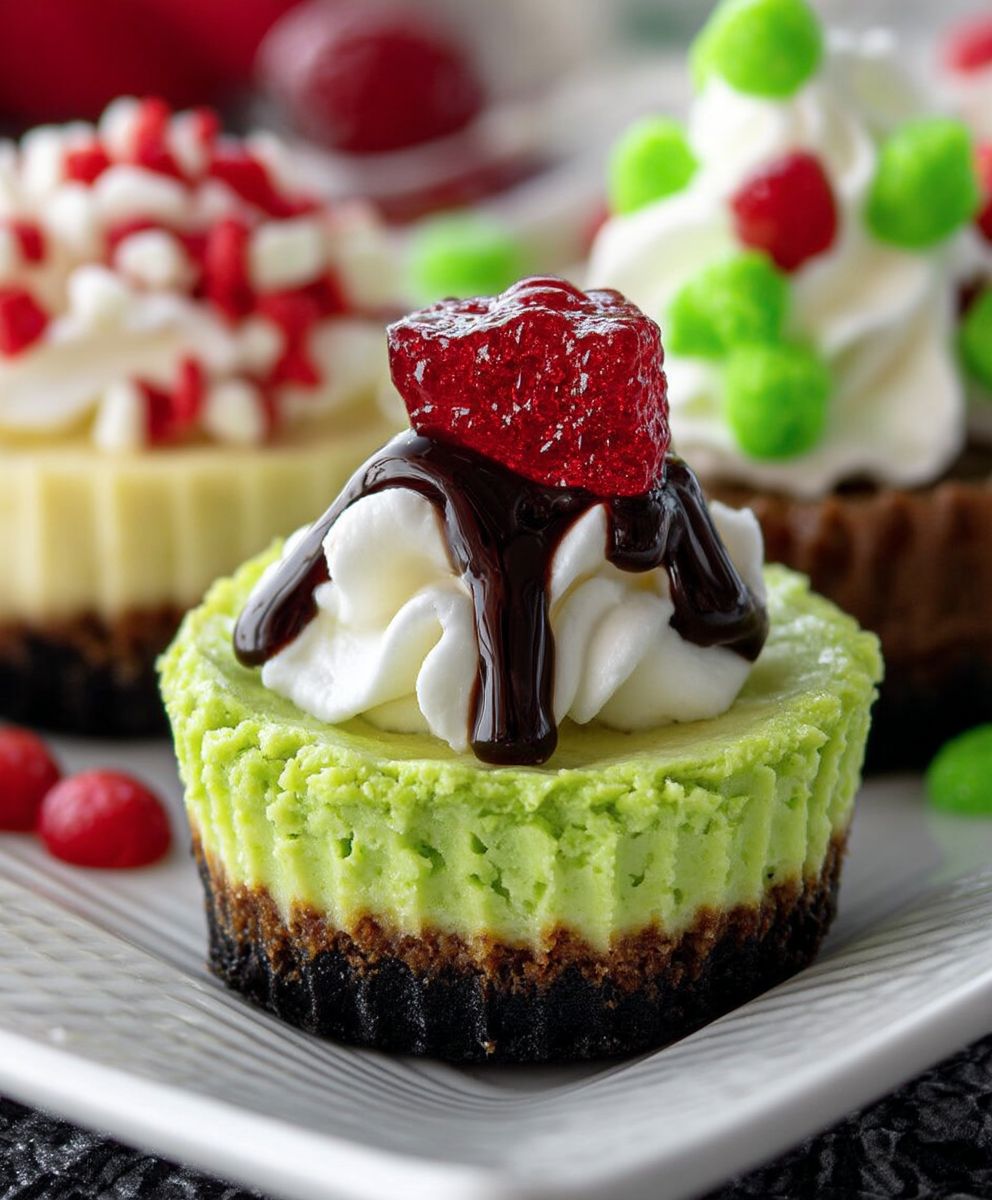 Grinch Mini Cheesecakes