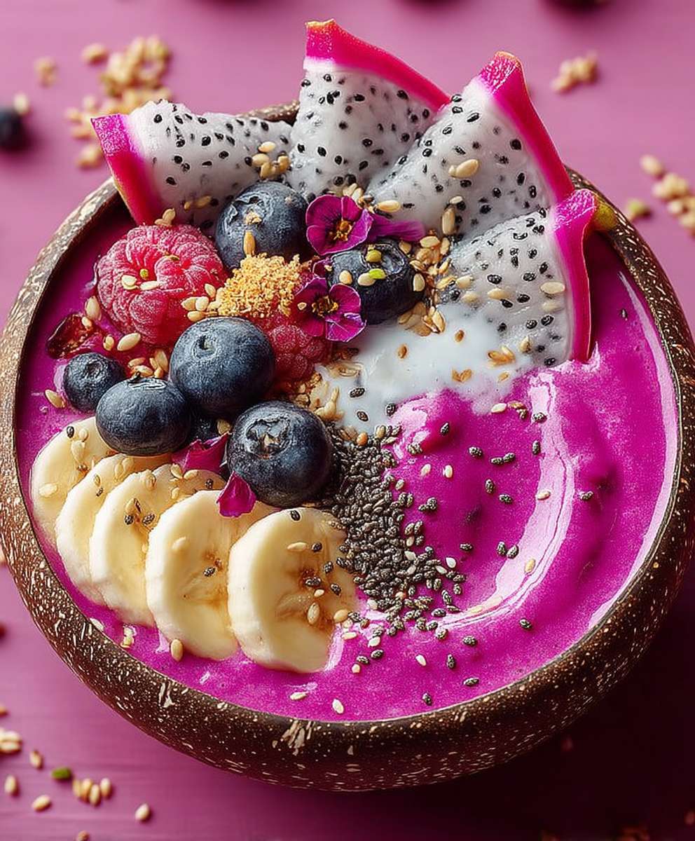 Creamy Dragon Fruit Smoothie Bowl