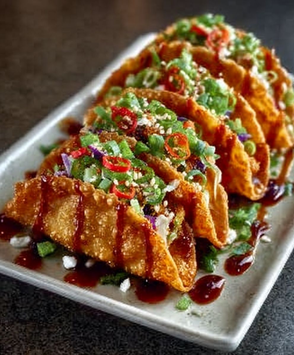 Crispy Chicken Wonton Tacos