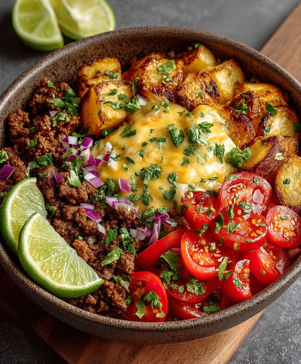 Ground Beef Potato Taco Bowl