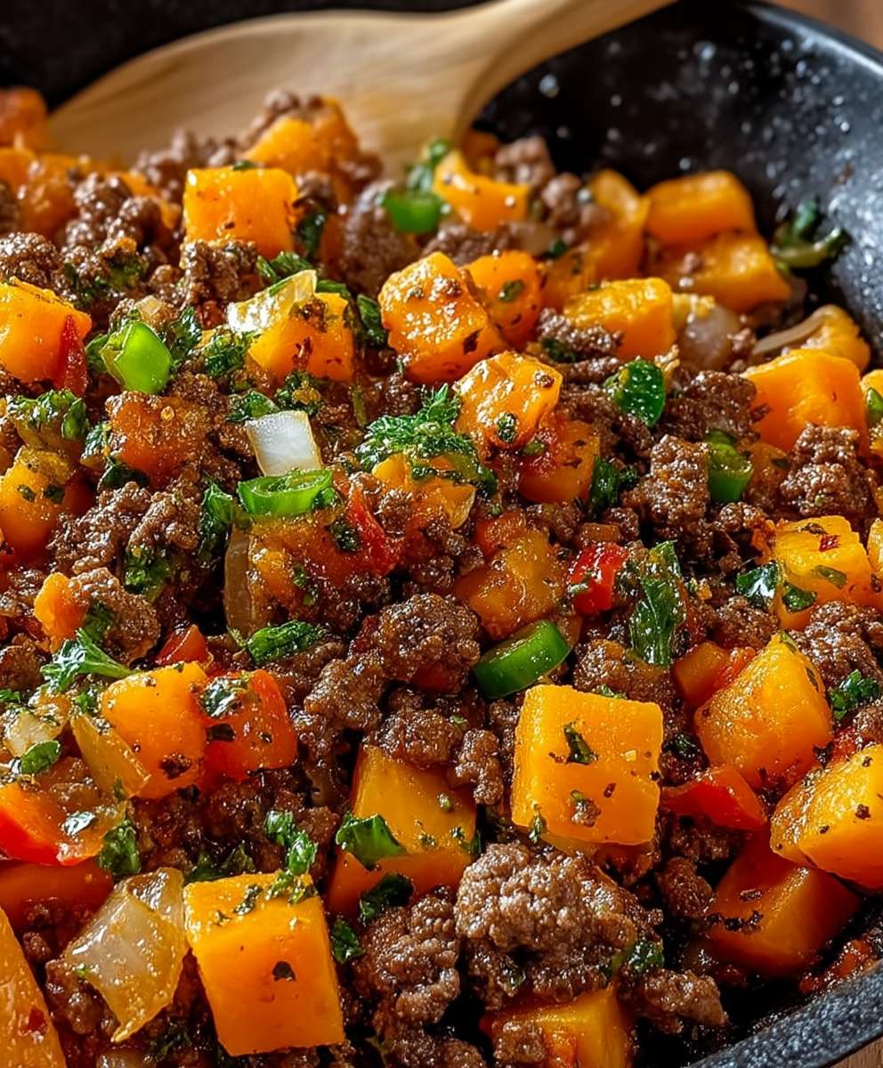 Ground Beef Sweet Potato Skillet