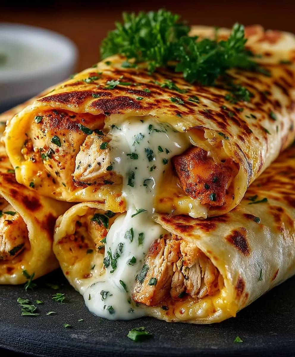 Cheesy Garlic Chicken Wraps – Quick and Easy Low Carb Dinner image 2