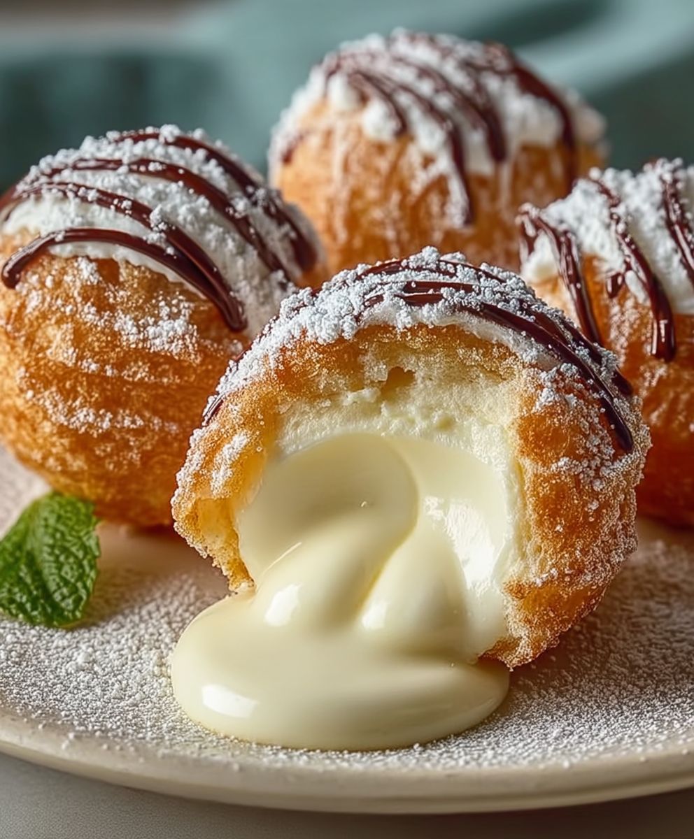 Italian Cream Bombs | Crispy Fried Pastry with Sweet Cream Filling image 2