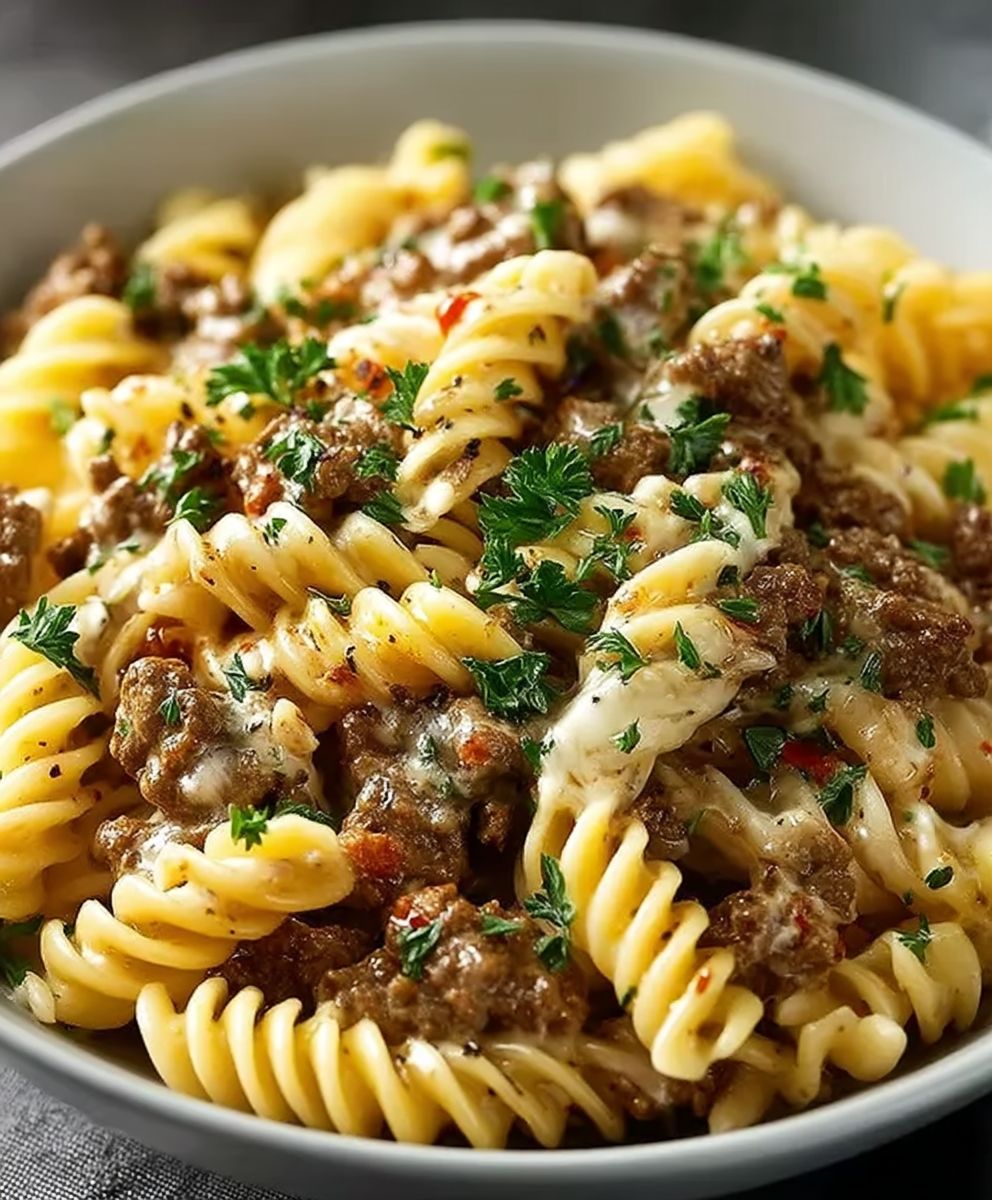 Creamy High Protein Beef Pasta image 2